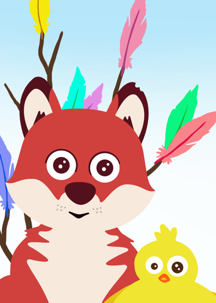 Meänkieliräven tillsammans med en kyckling och påskris.